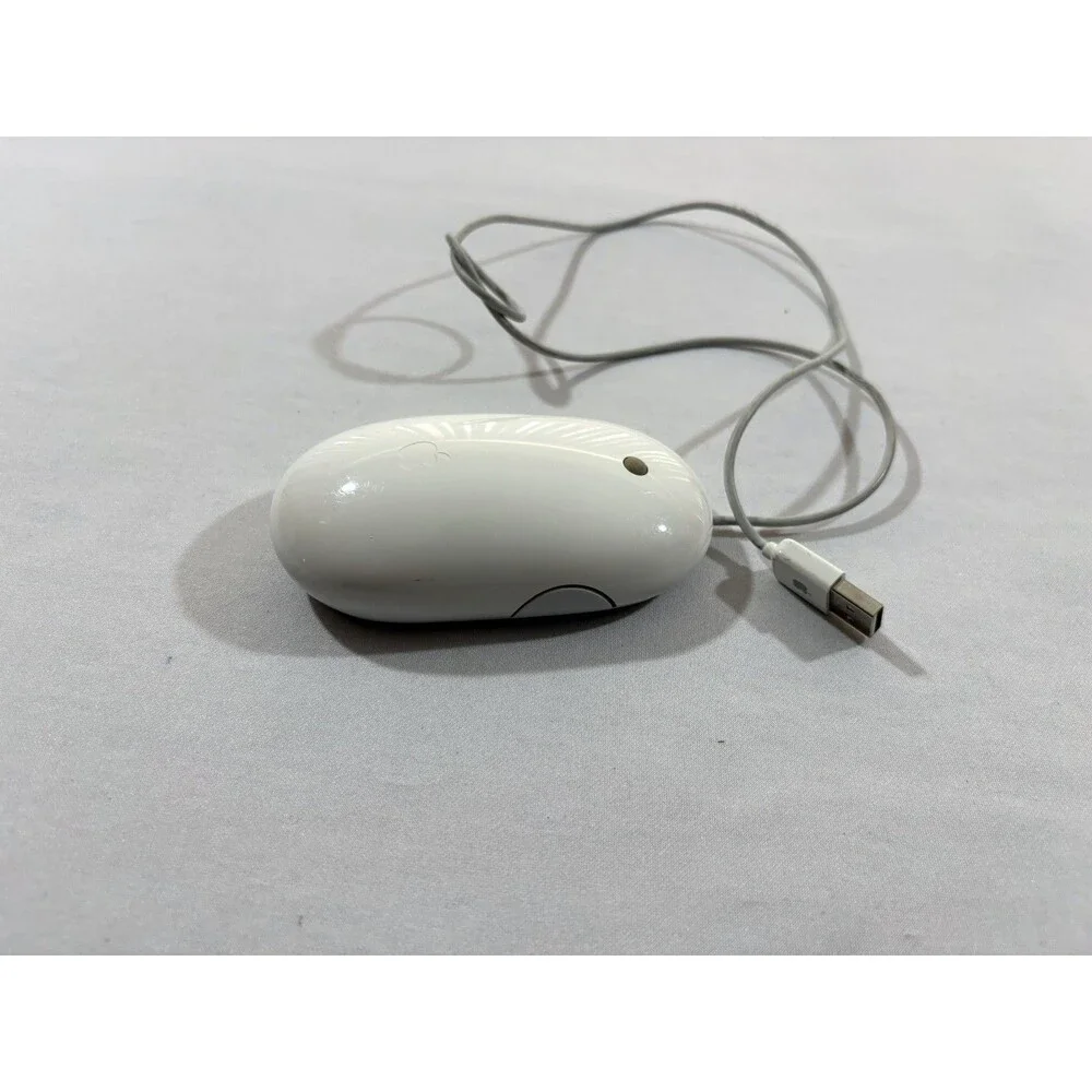 Genuine Apple USB Wired Optical Mighty Mouse Model A1152 White Tested Works